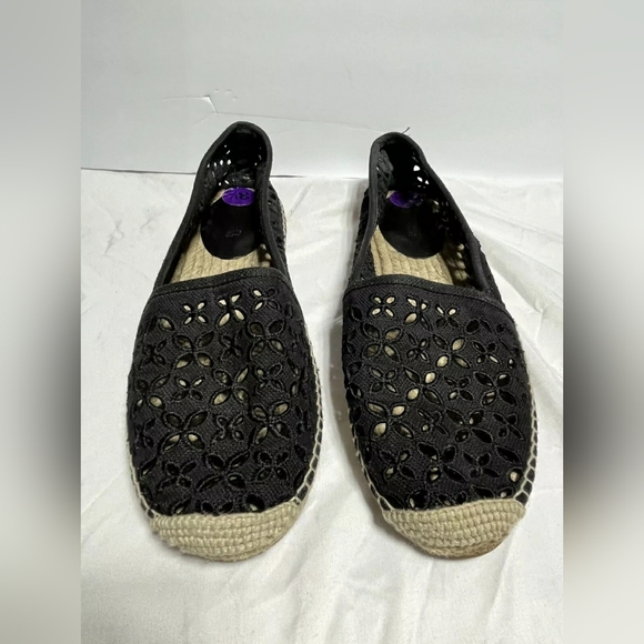 Michael Kors MK Darci Perforated Slip On Espadrille Black Size 8.5 - Picture 3 of 7